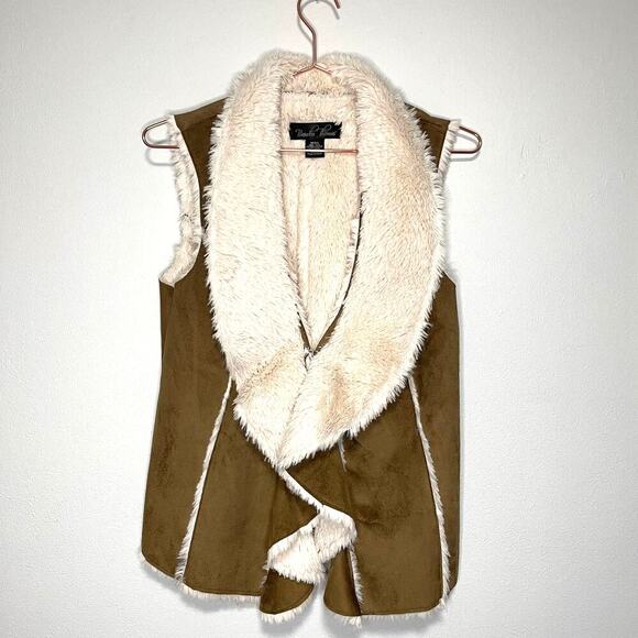Brandon Thomas Faux Suede Vest With Faux Fur Lining Size Small - Picture 3 of 8